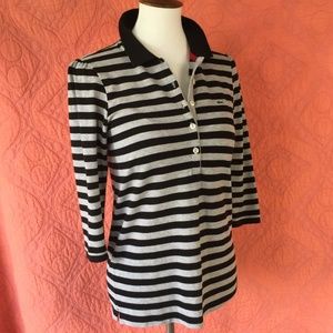 Lacoste Pique Polo 3/4  Sleeve Stretch Cotton EUC